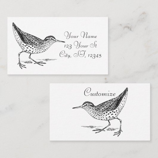 Sandpiper Shorebird Thunder_Cove Visitekaartje (Voorkant / Achterkant)