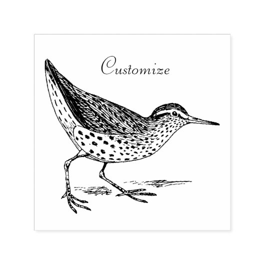 Sandpiper Shorebird Thunder_Cove Zelfinktende Stempel (Design)