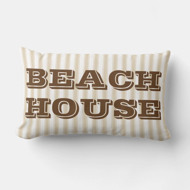 Sandpiper Vogels & Stripes Beach House Neutrale Lu Kussen (Voorkant)