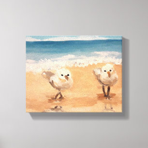 Sandpipers door Zee Shore Canvas Print