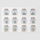 Sandpipers Flowers Shells Jar Decoupage Paper Tissuepapier (Voorkant)