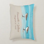Sandpipers op Beach Weddenschap Namen Zand Accent Kussen (Voorkant(Verticaal))