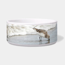 Sandpipers op de Beach Photo Ceramic Pet Bowl.