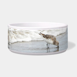 Sandpipers op de Beach Photo Ceramic Pet Bowl. Voerbakje