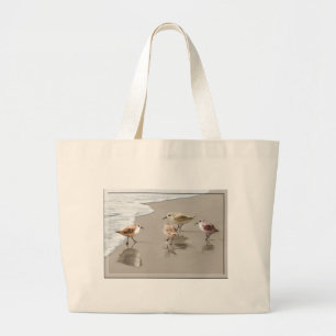 Sandpipers op de Shoreline Grote Tote Bag
