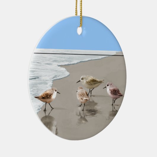 Sandpipers op de Shoreline Keramisch Ornament (Rechts)