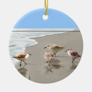 Sandpipers op de Shoreline Keramisch Ornament