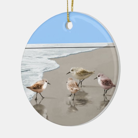 Sandpipers op de Shoreline Keramisch Ornament (Links)