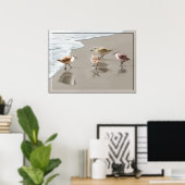 Sandpipers op de Shoreline Poster (Thuiskantoor)