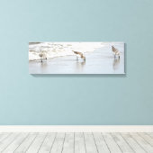 Sandpipers op het KabelschilderCanvas met doorsned Canvas Afdruk (Insitu (Houten vloer))