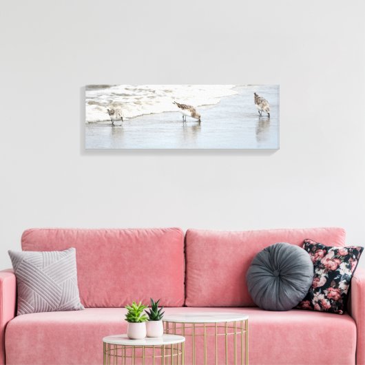 Sandpipers op het KabelschilderCanvas met doorsned Canvas Afdruk (Insitu (Woonkamer))