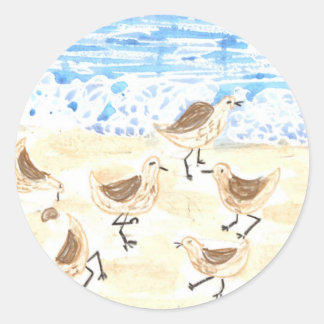 Sandpipers op Old Orchard Beach, Maine Ronde Sticker