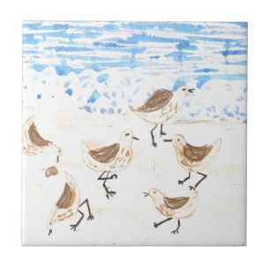 Sandpipers op Old Orchard Beach Tegeltje