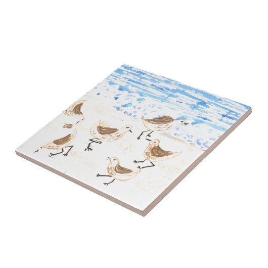 Sandpipers op Old Orchard Beach Tegeltje (Zijkant)