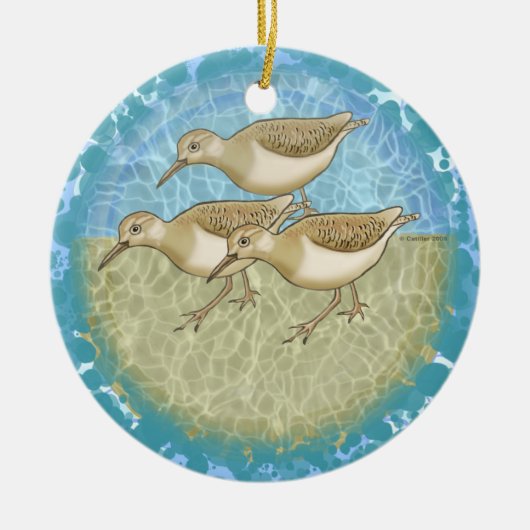 Sandpipers-Ornament Keramisch Ornament (Voorkant)