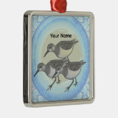 Sandpipers Premium Vierkante Ornament (Rechts)