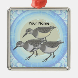 Sandpipers Premium Vierkante Ornament
