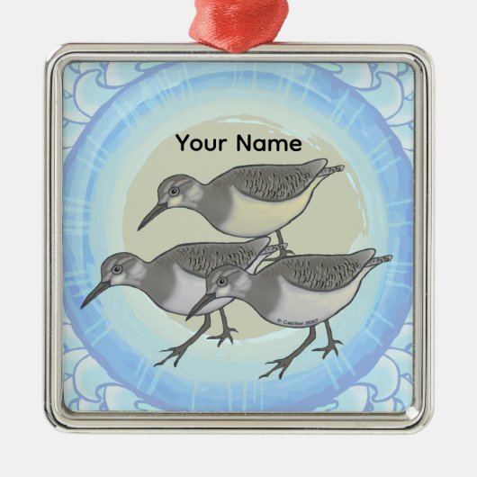 Sandpipers Premium Vierkante Ornament (Voorkant)