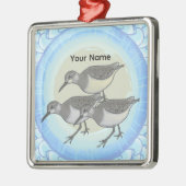 Sandpipers Premium Vierkante Ornament (Links)