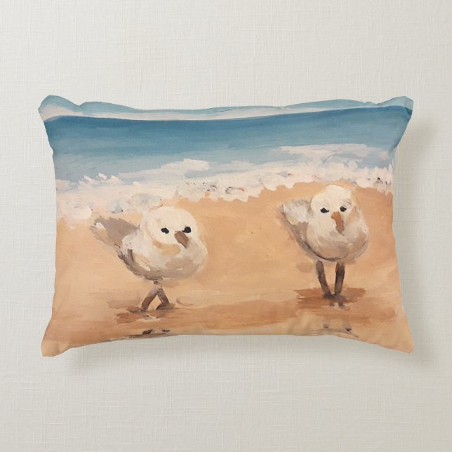 Sandpipers van het Zee Shore Accent Pillow Accent Kussen (Voorkant)