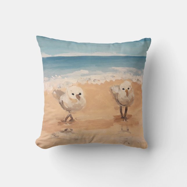 Sandpipers van het Zee Shore OutdoorPillow Buitenkussen (Voorkant)