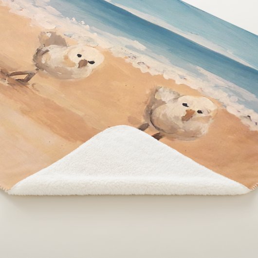 Sandpipers van het Zee Shore Sherpa Blanket Deken (3/4)