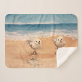 Sandpipers van het Zee Shore Sherpa Blanket Deken (Voorkant (horizontaal))