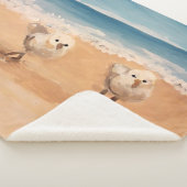 Sandpipers van het Zee Shore Sherpa Blanket Sherpa Deken (3/4)