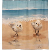 Sandpipers van het Zee Shore Shower Curtain Douchegordijn (Voorkant)