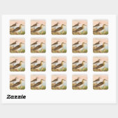 Sandpipers Vogelillustratie Vierkante Sticker (Vel)