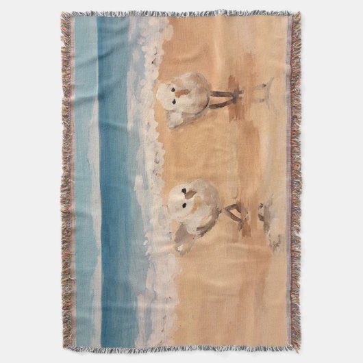 Sandpipers, Zee Shore Throw Blanket Deken (Voorkant Verticaal)