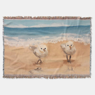Sandpipers, Zee Shore Throw Blanket Deken