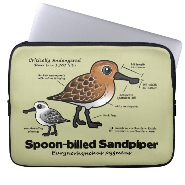 Sandpiperstatistieken met mondkapjes laptop sleeve (Voorkant)
