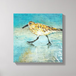 Sandpiperwading Shorebird Weathered look Canvas