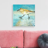Sandpiperwading Shorebird Weathered look Canvas (Insitu (Woonkamer))