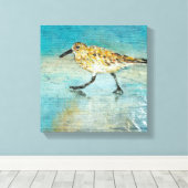 Sandpiperwading Shorebird Weathered look Canvas (Insitu (Houten vloer))