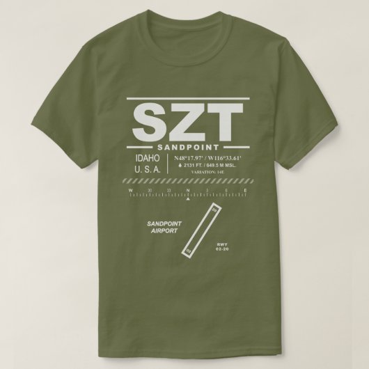 Sandpoint Airport SZT T-shirt (Design voorkant)