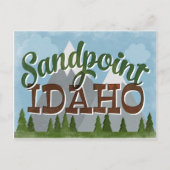 Sandpoint Idaho Fun Retro Snowy Mountains Briefkaart (Voorkant)