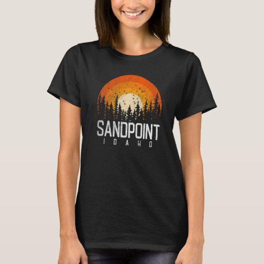 Sandpoint Idaho ID Retro 70s 90s T-shirt (Voorkant)