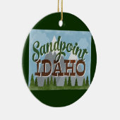 Sandpoint Idaho Ornament Fun Retro Snowy Mountains (Rechts)