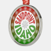 Sandpoint Idaho red green ornament (Links)