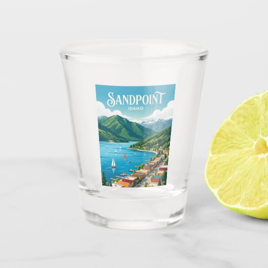 Sandpoint Idaho Shot Glas (Voorkant)