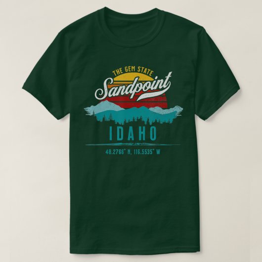 Sandpoint Idaho Souvenir 5 T-shirt (Design voorkant)