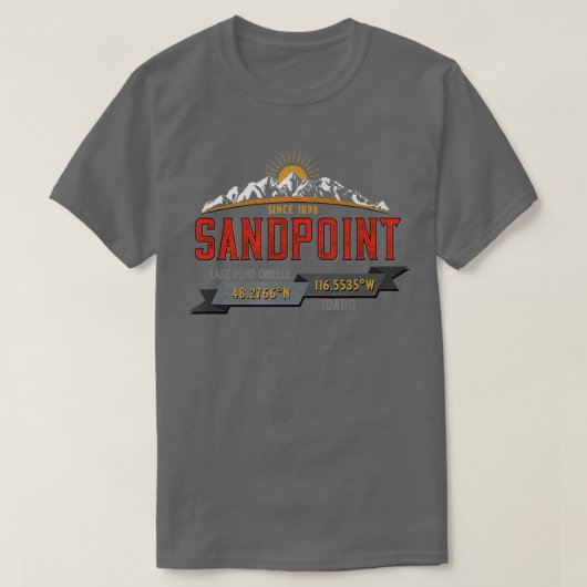 Sandpoint Idaho Souvenir T-shirt (Design voorkant)
