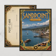 Sandpoint Idaho Vintage Art Deco Gouden Tijdperk