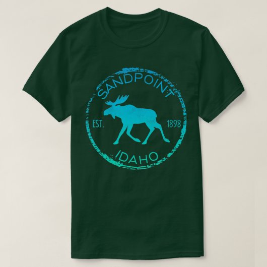 Sandpoint Idaho Weathered Moose Lover Design Souve T-shirt (Design voorkant)