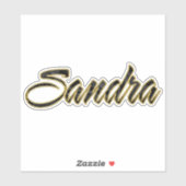 Sandra black gold Lettering Aufkleber Sticker (Vel)