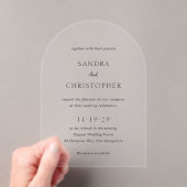Sandra Classic Elegant Wedding Acryl Uitnodigingen (Insitu (Draagbaar))