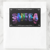 Sandra - De naam Sandra in 3D Lights (Foto Rechthoekige Sticker (Tas)
