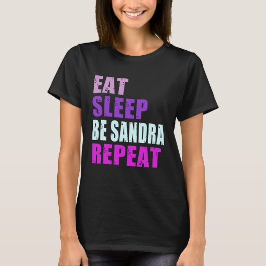 Sandra Eat Sleep Be Repeat Sandra T-shirt (Voorkant)